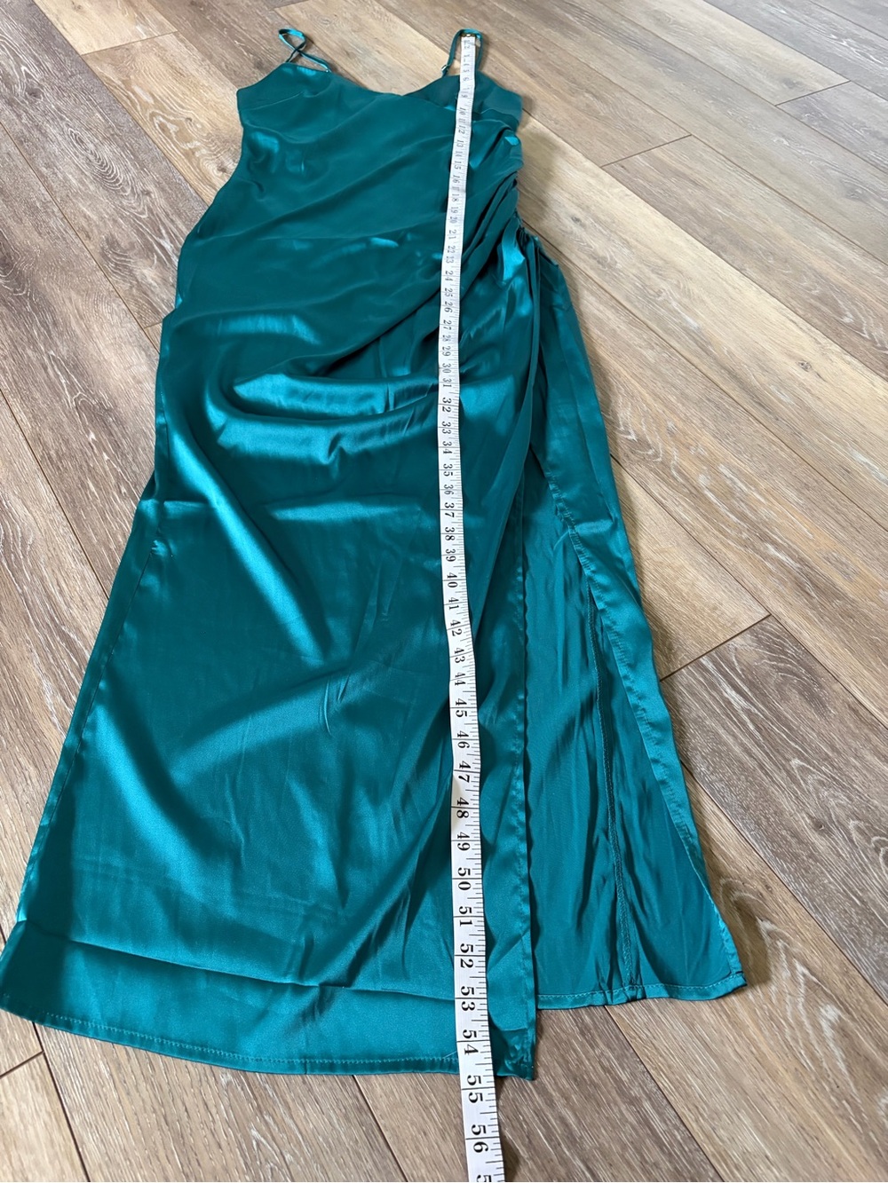 Forever 21 Teal Satin Slip Maxi Dress - Picture 11 of 12